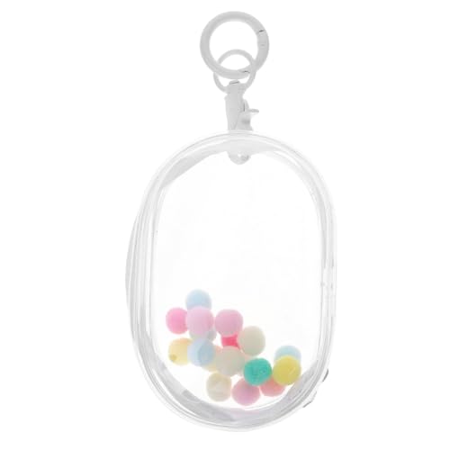 BESTonZON Transparente PVC Puppentasche mit Schlüsselanhänger Kompakte Runde Mini Aufbewahrungstasche für Sammlerfiguren Doppelte Reißverschlussöffnung Tragbar und Detailreich zur von BESTonZON