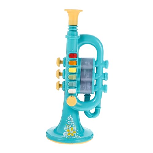 BESTonZON Trompete aus Robustem Pädagogisches Musik Instrument für Musikalische Früherziehung Kreatives Lernspielzeug in Hellblau mit Praktischem Trageband für Geburtstags und von BESTonZON