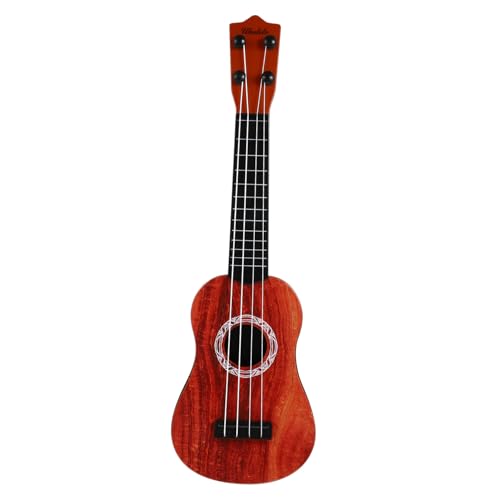 BESTonZON Ukulele Holzoptik Kunststoff Musikinstrument für Anfänger mit Ersatzsaiten und Plektrum Spielerisches Lerninstrument für Mädchen Jungen Geburtstagsgeschenk von BESTonZON