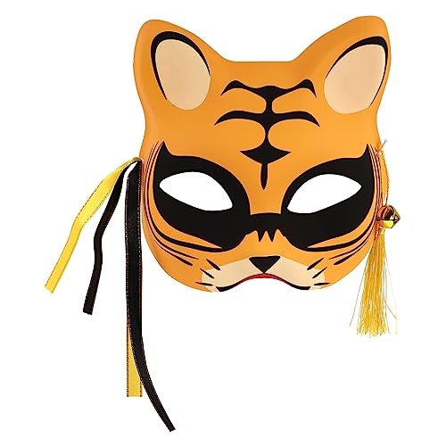BESTonZON Unisex Tiger Maske mit Leuchteffekt Halbgesichtsmaske für Cosplay und Partys für Halloween und Kostümpartys Einzigartiges Design Rutschfester Tragekomfort und Geheimnisvoll von BESTonZON