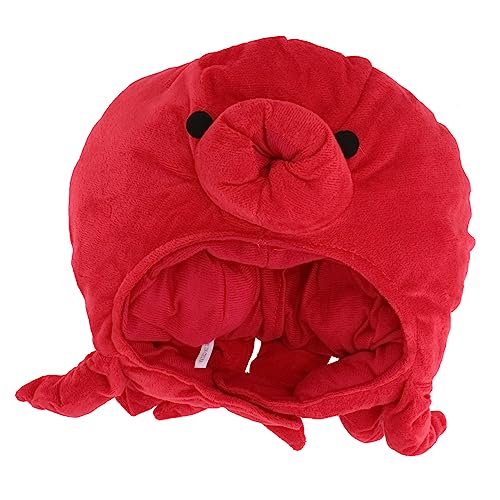 BESTonZON Verstellbare Rote Kraken Kopfbedeckung Lustiger Cosplay Hut Für Und Erwachsene Cartoon üschspielzeug Für Foto Requisiten von BESTonZON