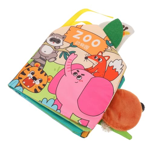 BESTonZON Stoffbuch Für Weicher Textur Knistergeräusch Und Abnehmbaren Schwänzen Lernspielzeug Für Kleinkinder Ab Monaten Fördert Taktile Entwicklung Und Hand-Augen-koordination von BESTonZON