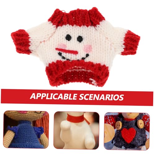 BESTonZON Weicher Mini Puppenpullover Rot Weiß Plüschkleidung für Teddybären und Kleine Puppen Vielseitiges DIY Zubehör für Festliches Design Kuscheliger Puppenpullover für und Feiertage von BESTonZON