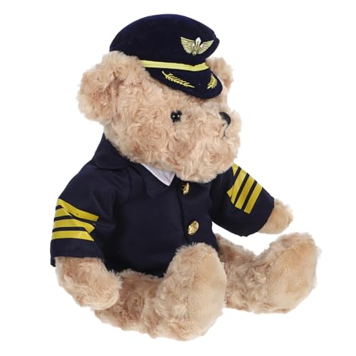 BESTonZON Weicher Plüschbär Uniform Niedliches Flugspielzeug für Geburtstage Hochzeiten und Feste Kuscheliges Tier für BESTonZON Weicher Plüschbär Uniform Niedliches Flugspielzeug für Geburtstage Hochzeiten und Feste Kuscheliges Tier für von BESTonZON