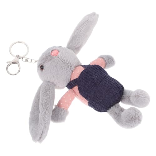 BESTonZON Weicher Plüschhase Schlüsselanhänger mit Niedlichem Latzhosendesign Kleines Kuscheltier für Weiches Stofftier zum Aufhängen Am Rucksack Charmantes für Kleinkinder BESTonZON Weicher Plüschhase Schlüsselanhänger mit Niedlichem Latzhosendesign Kleines Kuscheltier für Weiches Stofftier zum Aufhängen Am Rucksack Charmantes für Kleinkinder von BESTonZON