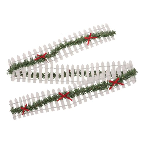 BESTonZON Weihnachtsgartenzaun Zaunverzierung Miniaturzaun Weihnachtsdekoration Ballen Kleiner Lattenzaun Kleiner Zaun Für Den Garten Minizaun Für Den Garten Im Freien Hölzern Weiß von BESTonZON