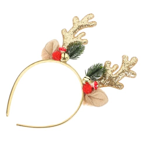 BESTonZON Weihnachts-Rentier-Antler-haarreif Mit Glitzer Und Glocken Festliches Kopfschmuck-Accessoire Für Erwachsene Für Weihnachtsfeiern Kostüm-Events Und Fotoshootings von BESTonZON