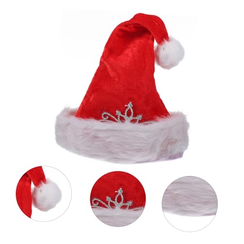 BESTonZON Weihnachtsmütze Unisex Weihnachtsmannmütze Roter Plüschhut Weicher Warmer Weihnachts Hut für Erwachsene Weihnachtsfeier Partydekoration von BESTonZON