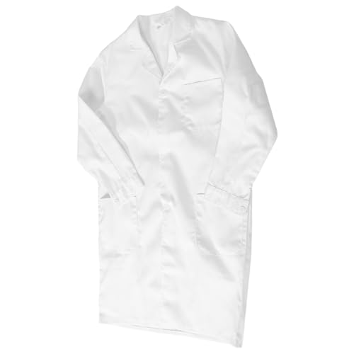 BESTonZON Weißer Laborkittel Unisex Langarm Arztkittel mit Knopfsärmeln für Wissenschaft Rollenspiel Kostüm Passform für Schule Fasching und Halloween BESTonZON Weißer Laborkittel Unisex Langarm Arztkittel mit Knopfsärmeln für Wissenschaft Rollenspiel Kostüm Passform für Schule Fasching und Halloween von BESTonZON