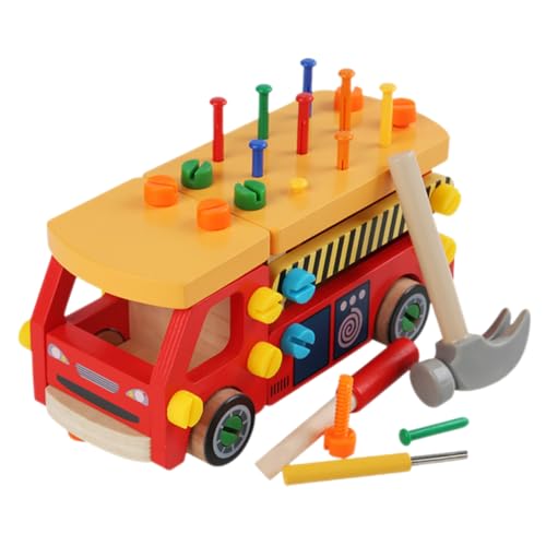 BESTonZON Werkzeugkasten Spielset aus Holz Pädagogisches Lernspielzeug für Jungen und Mädchen Interaktives Reparaturset mit Schrauben und Nägeln Kreatives Montessori Konstruktionsspielzeug BESTonZON Werkzeugkasten Spielset aus Holz Pädagogisches Lernspielzeug für Jungen und Mädchen Interaktives Reparaturset mit Schrauben und Nägeln Kreatives Montessori Konstruktionsspielzeug von BESTonZON