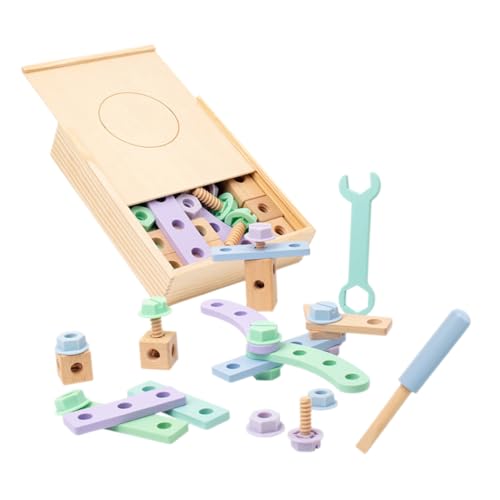 BESTonZON Werkzeugset Holzbaukasten Lernspielzeug DIY Schraubendreher für Kleinkinder Ab Jahren Fördert Feinmotorik Hand Auge Koordination und Kreatives von BESTonZON