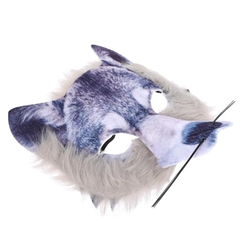 BESTonZON Wolfsmaske Zombie Masken Gesichtsmaske Vampir Tiermaske Augenmaske Para Halloween Wendigo Fake Bärenmaske Riddler Schlafmaske Wolf Pelziger Stecknadelkopf von BESTonZON