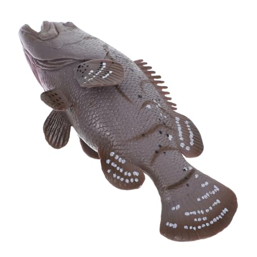 BESTonZON Fischfigurine Simulation Realistisches Steinbarsch-Modell Aus Kunststoff Für Dekoration Aquarien Terrarien Lernspielzeug von BESTonZON