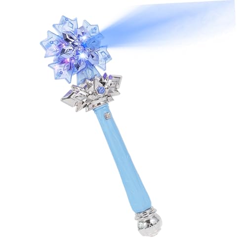 BESTonZON Zauberstab Mit Schneeflocke Für Kleine Mädchen Mit Prinzessinnen Zum Aufleuchten Für Für Mädchen Mit Leuchtenden Schneeflocken Rosa Zauberstab Blau von BESTonZON