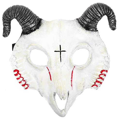 BESTonZON Ziegenschädel Maske für Halloween Tierische Cosplay Maske für Kostümpartys und Karneval Einfache Handhabung Atmungsaktivität Vielseitig Einsetzbar von BESTonZON