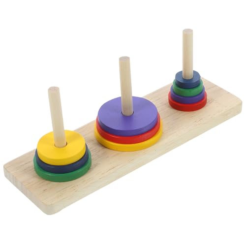 BESTonZON hölzernes Hanoi des Turms Kinder ab 12 holzspielzeug für Erwachsene Hoher Hanoi des Turms Puzzle entsperren Spielzeuge Lu-Ban-Puzzle-Ball Intellektuelles Spielzeug klein Turm Fluss von BESTonZON