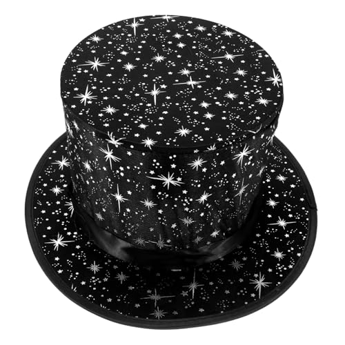 BESTonZON magischer Falthut kindermütze Kappe Zauberrequisiten Magierhut Kostümzubehör Halter Top-Hat-Stirnband laufende Mütze Kegelhut Lustiger Hut Kindergeburtstagsmützen Tuch Black von BESTonZON