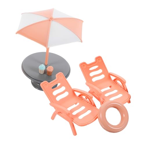 Strandstuhl Set für Puppenhaus Realistische Stranddeko für Spielzeugmöbel aus Langlebigem Material für Kreatives und Hausdekoration von BESTonZON