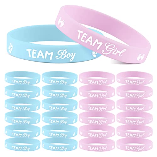 BETESSIN 24 Stücke Geschlecht Offenbaren Armbänder Team Boy Team Girl Silikon Armbänder Gender Reveal Partydeko für Baby Shower Babyparty Geschlecht Verkündung Party Zubehör BETESSIN 24 Stücke Geschlecht Offenbaren Armbänder Team Boy Team Girl Silikon Armbänder Gender Reveal Partydeko für Baby Shower Babyparty Geschlecht Verkündung Party Zubehör von BETESSIN