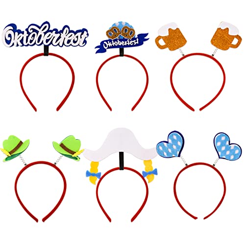 BETESSIN 6 Stk Oktoberfest Haarreifen Haarband Bayrische Deko Haarschmuck für Oktoberfest Party Deutsche Bierfest Oktoberfest Accessoires Halloween Kostümparty Karneval Fasching usw. von BETESSIN