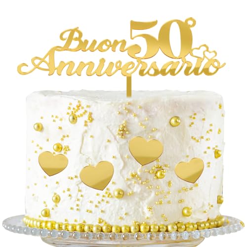BETESSIN Italienische Cupcake Topper Buon 50° Anniversario Cake Topper BETESSIN Italienische Cupcake Topper Buon 50° Anniversario Cake Topper von BETESSIN