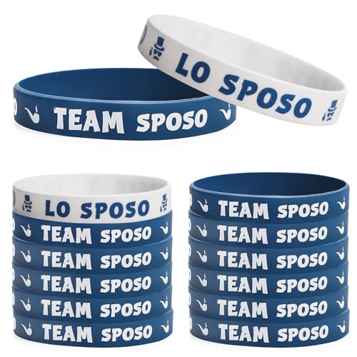BETESSIN JGA Deko Männer Italienisch - 1 Bräutigam Silikon Armband und 11x Team Bräutigam Armbänder für JGA, Hochzeiten BETESSIN JGA Deko Männer Italienisch - 1 Bräutigam Silikon Armband und 11x Team Bräutigam Armbänder für JGA, Hochzeiten von BETESSIN