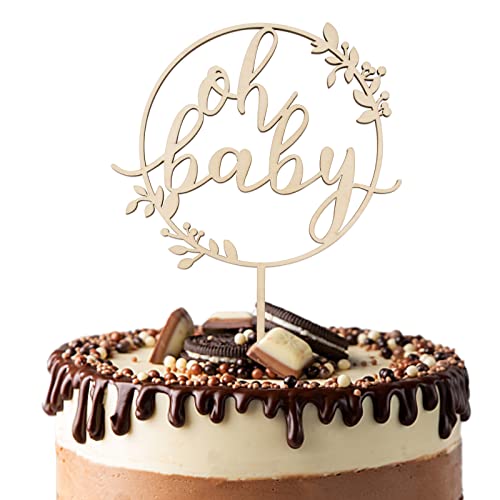 BETESSIN Oh Baby Kuchen Topper Holz Kuchenstecker für Shower, Geburt, Babyparty, Gender Reveal Partydeko BETESSIN Oh Baby Kuchen Topper Holz Kuchenstecker für Shower, Geburt, Babyparty, Gender Reveal Partydeko von BETESSIN