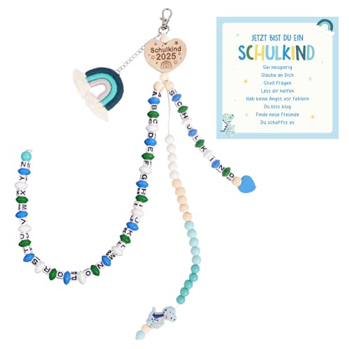 BETESSIN Schultüte Jungen - Schulkind 2025 Junge - Einschulung Karte mit Schulkind Rechenkette Glücksbringer Schulanfang - Schultüte Füllung - Einschulung Geschenk Junge BETESSIN Schultüte Jungen - Schulkind 2025 Junge - Einschulung Karte mit Schulkind Rechenkette Glücksbringer Schulanfang - Schultüte Füllung - Einschulung Geschenk Junge von BETESSIN