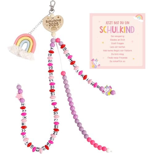 BETESSIN Schultüte Mädchen - Schulkind 2025 Mädchen - Einschulung Karte mit Schulkind Rechenkette Glücksbringer Schulanfang - Schultüte Füllung - Einschulung Geschenk Mädchen BETESSIN Schultüte Mädchen - Schulkind 2025 Mädchen - Einschulung Karte mit Schulkind Rechenkette Glücksbringer Schulanfang - Schultüte Füllung - Einschulung Geschenk Mädchen von BETESSIN