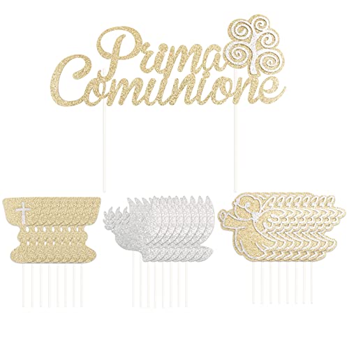 BETESSIN Cake Topper Kommunion - Italienische Kommunion Tortendeko Papier - Cupcake Topper zur Kommunion BETESSIN Cake Topper Kommunion - Italienische Kommunion Tortendeko Papier - Cupcake Topper zur Kommunion von BETESSIN
