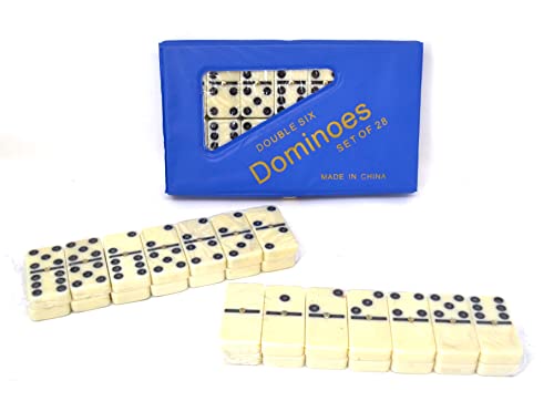BETTER WITH FRIENDS Professioneller großer Domino-Koffer mit 28 Teilen, Reisebox, 5 cm x 2,7 cm x 0,9 cm Domino, Wist, Matador, Muggins (alle Fives), Texas 42, Hähnchenfuß, Konzentration, Fünf doppelt von BETTER WITH FRIENDS
