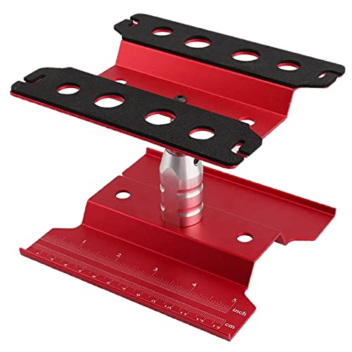 BEYEE RC Auto-Reparaturstation, Aluminium 360-Grad-Drehung Reparaturstation Montageplattform Arbeitsständer für 1/8 1/10 1/12 TRX4 SCX10, RC Crawler Monster Truck Buggy (Rot) von BEYEE