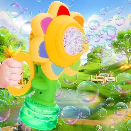 Sonnenblumenblasenmaschine für den Außenbereich, automatisches Blumenblasenspielzeug mit bunter Beleuchtung für Kinder, Kleinkinder, ab 3 Jahren, Seifenblasen-Maker für Badewanne, Bad Sonnenblumenblasenmaschine für den Außenbereich, automatisches Blumenblasenspielzeug mit bunter Beleuchtung für Kinder, Kleinkinder, ab 3 Jahren, Seifenblasen-Maker für Badewanne, Bad von BEYOND MS