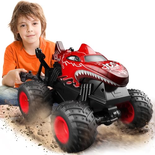 BEZGAR Monster Truck Spielzeug – Monstertruck Ferngesteuert mit Licht und Musik, Dinosaurier Spielzeug RC-Truck mit 360°-Drehung und Tanz, Ferngesteuertes Auto ab 3 4 5 6 7 8 Jahre, Rot BEZGAR Monster Truck Spielzeug – Monstertruck Ferngesteuert mit Licht und Musik, Dinosaurier Spielzeug RC-Truck mit 360°-Drehung und Tanz, Ferngesteuertes Auto ab 3 4 5 6 7 8 Jahre, Rot von BEZGAR