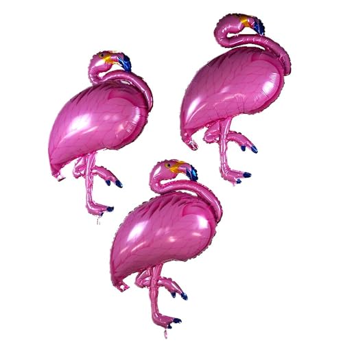 3 Stück Folienballon Flamingo "PINK FLAMINGO" (97cm) Luftballon - Heliumballon Tiere Kindergeburtstag Kindergartenfest Party Schulparty von BF Souvenirs