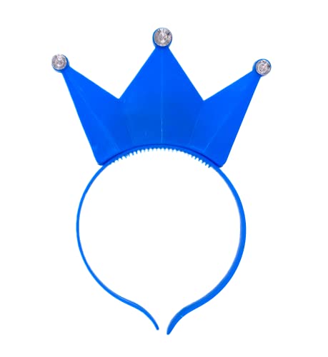 BF Souvenirs 1x LED Haarreif Krone, blinkend und Leuchtend, Prinzessin, König, Party Karneval Geburtstag Motto Party Fasching (Blau) von BF Souvenirs