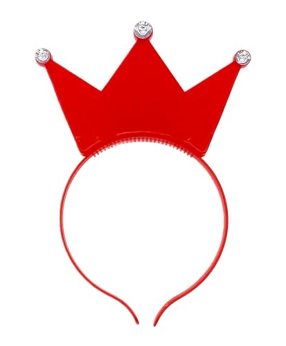 BF Souvenirs 1x LED Haarreif Krone, blinkend und Leuchtend, Prinzessin, König, Party Karneval Geburtstag Motto Party Fasching (Rot) von BF Souvenirs