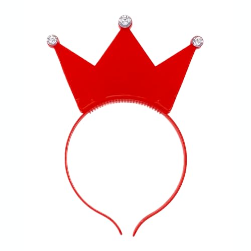 BF Souvenirs 1x LED Haarreif KRONE - blinkend und leuchtend, Prinzessin, König, Party Karneval Geburtstag Motto Party Fasching (Rot) von BF Souvenirs