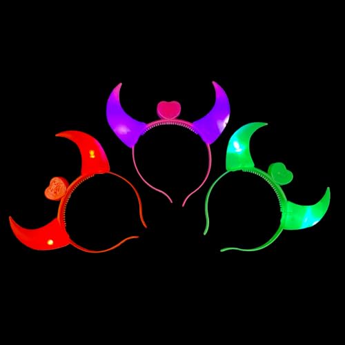 3er-Set LED Haarreif DEVIL in 3 Farben leuchtend Teufels-Hörner mit Herz Party Junggesellinnen Abschied Halloween Volksfest Kinder-Geburtstag Konzert Herz Teufelchen Engel 3er-Set LED Haarreif DEVIL in 3 Farben leuchtend Teufels-Hörner mit Herz Party Junggesellinnen Abschied Halloween Volksfest Kinder-Geburtstag Konzert Herz Teufelchen Engel von BF Souvenirs