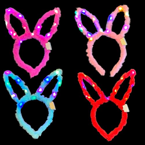 BF Souvenirs 4er-Set LED Plüsch Haarreif LITTLE BUNNY mit Hasenohren in 4 Farben, blinkend und leuchtend Party Karneval Geburtstag Motto-Party Fasching Prinzessin König BF Souvenirs 4er-Set LED Plüsch Haarreif LITTLE BUNNY mit Hasenohren in 4 Farben, blinkend und leuchtend Party Karneval Geburtstag Motto-Party Fasching Prinzessin König von BF Souvenirs