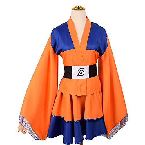 BFBMY Erwachsene Japanisches Kimono Cosplay Akatsuki Wolkendruck Uchiha Sasuke Hyuga Hinata Kostüm Kleid Frauen Mädchen Halloween (Farbe: Naruto-1, Größe: S) von BFBMY
