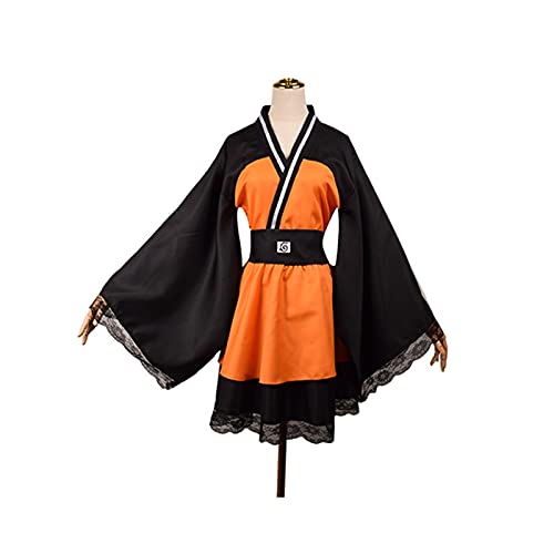BFBMY Erwachsene Japanisches Kimono Cosplay Akatsuki Wolkendruck Uchiha Sasuke Hyuga Hinata Kostüm Kleid Frauen Mädchen Halloween (Farbe: Naruto-2, Größe: S) von BFBMY