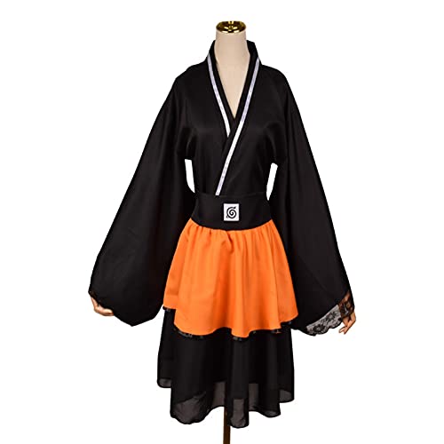 BFBMY Erwachsene Japanisches Kimono Cosplay Akatsuki Wolkendruck Uchiha Sasuke Hyuga Hinata Kostüm Kleid Frauen Mädchen Halloween (Farbe: Naruto-3, Größe: 3XL) von BFBMY