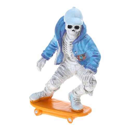 BFLKY Skelett-Figuren, Sammlerstück, Totenkopf, Skulptur, Kunstharz, Handwerk für Halloween-Dekoration von BFLKY