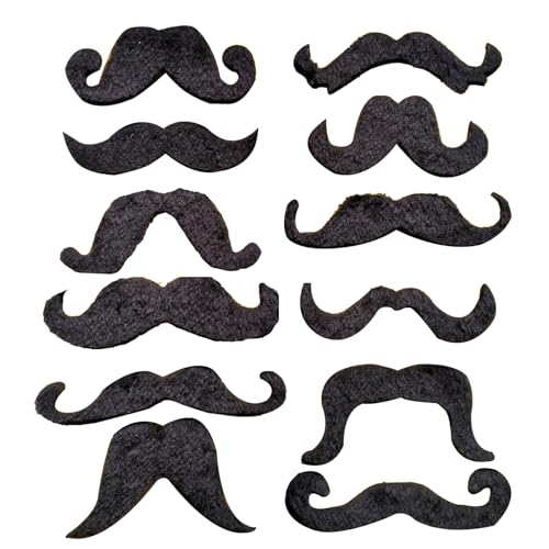 12 Stück Schnurrbart zum Ankleben,Schwarze Schnauzer,Fake Bart zum Ankleben Realistisch,80er Falscher Bart,Kostüm Schnurbart Kleben für Weihnachtsfeier Geburtstag Partei Damen Herren,Moustache 12 Stück Schnurrbart zum Ankleben,Schwarze Schnauzer,Fake Bart zum Ankleben Realistisch,80er Falscher Bart,Kostüm Schnurbart Kleben für Weihnachtsfeier Geburtstag Partei Damen Herren,Moustache von BFUZXY