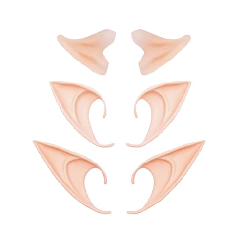 3 Paar Elfenohren Weihnachten,Weiche Elfen Ohren Damen,Elf Fairy Ears,Elfenohren für Kinder und Erwachsene,Elf Ohren Cosplay Zubehör für Elfen-Cosplay,Halloween,Weihnachten,Karneval,Partydekorationen 3 Paar Elfenohren Weihnachten,Weiche Elfen Ohren Damen,Elf Fairy Ears,Elfenohren für Kinder und Erwachsene,Elf Ohren Cosplay Zubehör für Elfen-Cosplay,Halloween,Weihnachten,Karneval,Partydekorationen von BFUZXY