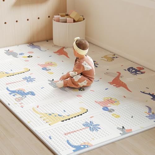 BG-BABYGO - Faltbare Babymatte aus weichem Schaumstoff, wendbar, wasserdicht, gepolstert, tragbar, dick, für drinnen und draußen, 50 x 78 x 0,3 cm von BG-BABYGO