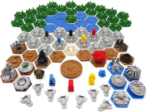 BGExpansions – Komplettes Premium-Paket für Terraforming Mars und Colonies Expansions, Venus Next und Conflicts | 87 3D-Teile | Detaillierte Kacheln, Spielsteine ​​und Raumschiffe in voller Farbe von BG Expansions