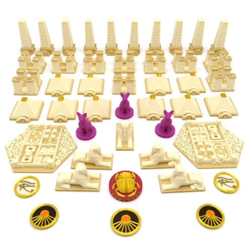 BGExpansions – Premium-Upgrade-Paket für Ankh: Gods of Egypt | 46 3D-Token | Pyramiden, Obelisken, Tempel und Sphinxen | Kompatible, detaillierte und vollfarbige Komponenten von BG Expansions