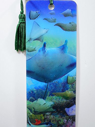 Lesezeichen Rochen Fische 15,5 cm Design Bookmarks mit Kordel Deko GG 3640 von BG Lesezeichen